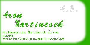 aron martincsek business card